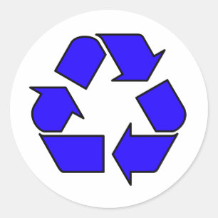 Sticker Rond Réduire la réutilisation du logo Recycle Flèche 3R