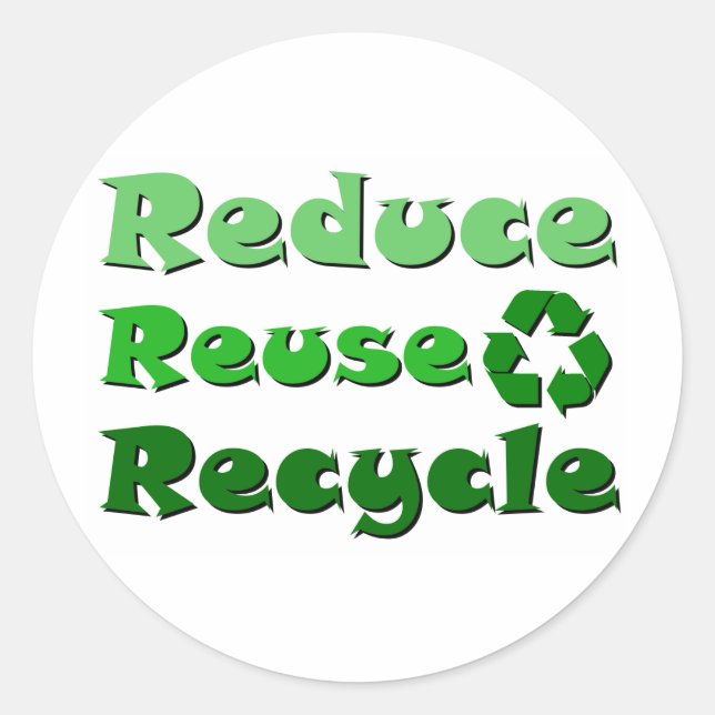 Sticker Rond Réduire la réutilisation du recyclage (Devant)