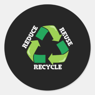 Sticker Rond Réduire la réutilisation Recycle Mère Nature Plaid