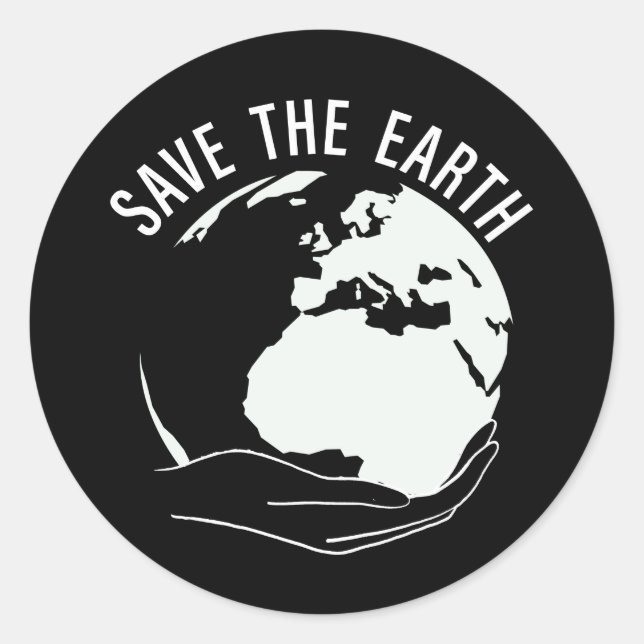 Sticker Rond Réduire la réutilisation recycler sauver la terre (Devant)