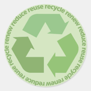 Sticker Rond Réduisez la réutilisation réutilisent remplacen