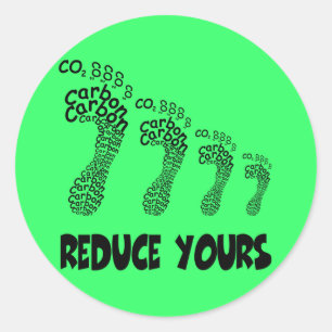 Sticker Rond Réduisez votre empreinte de pas de carbone