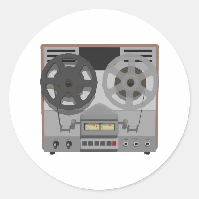 Sticker Rond Reel to Reel Tape Player : 3D Model : (Devant)
