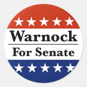 Sticker Rond Réélire Raphael Warnock au Sénat américain 2022
