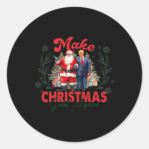 Sticker Rond Refaire Noël Grande Encore Drôle de Père Noël Trum