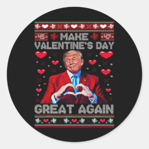 Sticker Rond Refaisons la Saint-Valentin avec humour Amoureux d