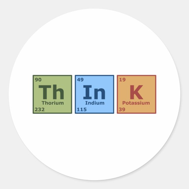 Sticker Rond Réfléchir (Devant)