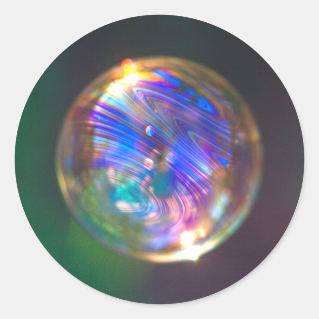 Sticker Rond Réflection bubble flottante (Devant)