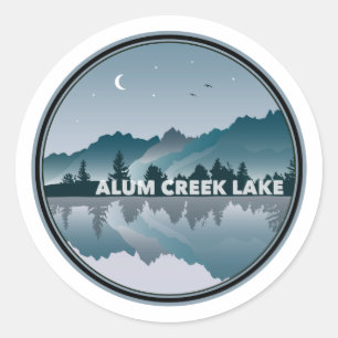 Sticker Rond Réflexion du lac Alum Creek Ohio
