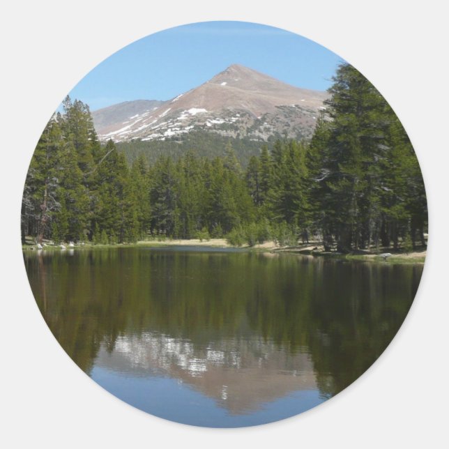Sticker Rond Réflexion du lac Yosemite (Devant)