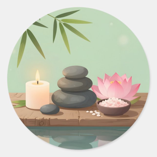 Sticker Rond Réflexion Tranquille -  (Devant)
