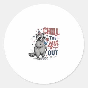 Sticker Rond Refroidir le 4ème dessin de chemise patriotique de