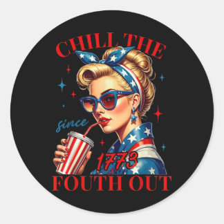 Sticker Rond Refroidissez le quatrième depuis 1776 Liberté amér