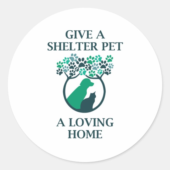 Sticker Rond refuge animal de compagnie un foyer aimant (Devant)