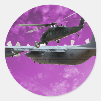 Sticker Rond Refuges D'Hélicoptère Du C-130