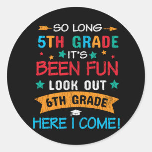 Sticker Rond Regarde En 6e Année Je Reviens À L'École