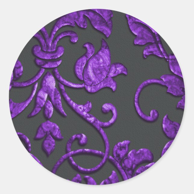 Sticker Rond Regarder en relief Damask (Devant)