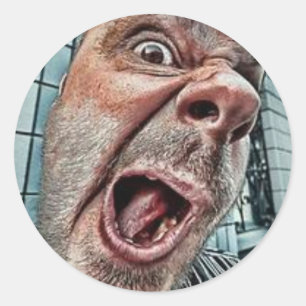 Sticker Rond "Regarder sur toi" Visage de Goofy