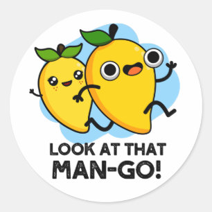 Sticker Rond Regardez Ce Jeu De Fruits Drôle De L'Homme