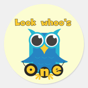 Sticker Rond Regardez les 1 t-shirts et cadeaux de Whoo