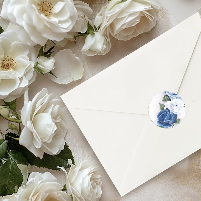 Sticker Rond Regency Blue Rose Bridgerton (Créateur téléchargé)