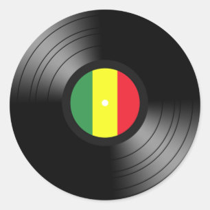 Sticker Rond Reggae de vinyle