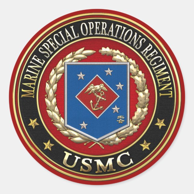 Sticker Rond Régiment d'opérations spéciales marines (MSOR) [3D (Devant)