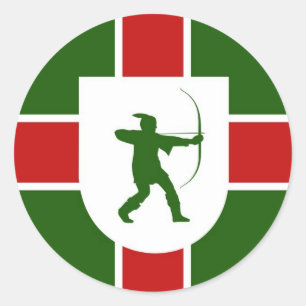Sticker Rond région de nottinghamshire drapeau england robin ca