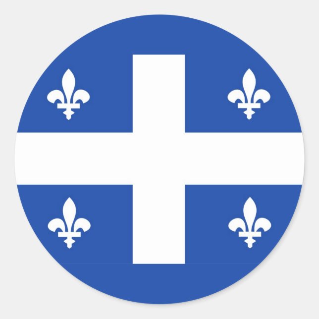 Sticker Rond région du québec canada drapeau national (Devant)