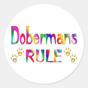 Sticker Rond Règle de dobermann