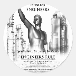 Sticker Rond Règle des ingénieurs