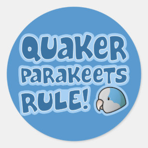 Sticker Rond Règle des perruches de Quaker bleu