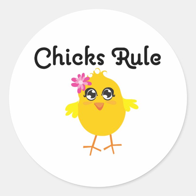 Sticker Rond Règle des poussins (Devant)