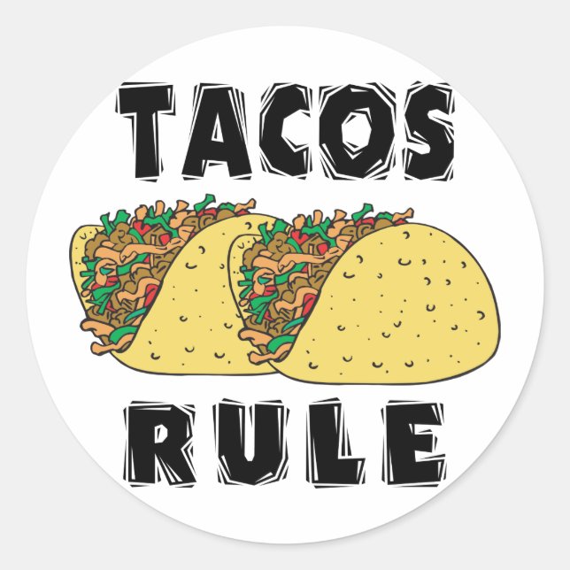 Sticker Rond Règle des Tacos (Devant)