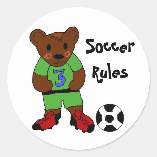Sticker Rond Règles de football (Devant)