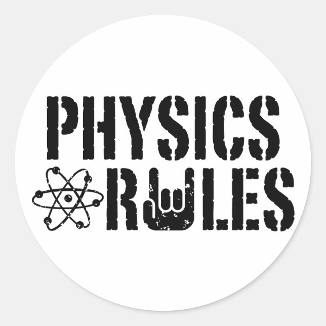 Sticker Rond Règles de physique (Devant)