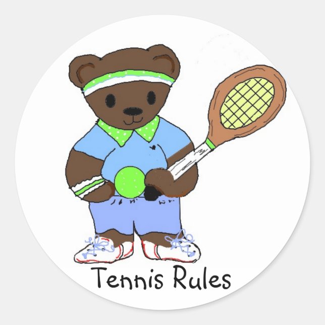 Sticker Rond Règles de tennis (Devant)