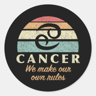Sticker Rond Règles de zodiaque du cancer amusant