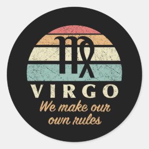 Sticker Rond Règles drôles de Zodiac Virgo