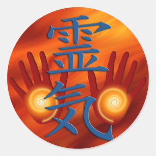 Sticker Rond Reiki remet le rouge du feu de  