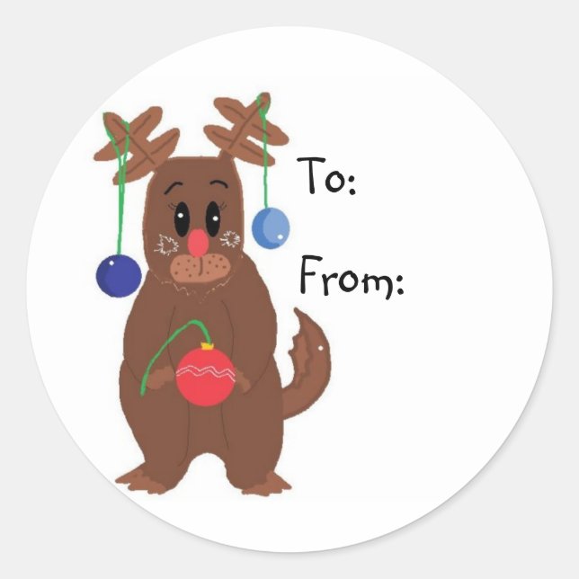 Sticker Rond Reindeer (Devant)