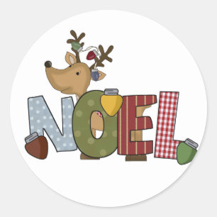 Sticker Rond Reindeer Noel Tshirts et cadeaux de vacances