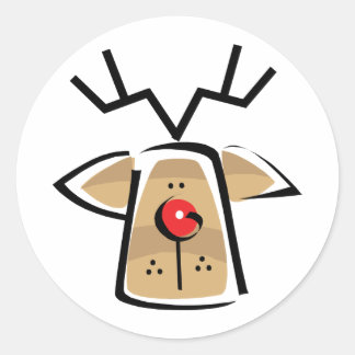 Sticker Rond Reinder de Noël