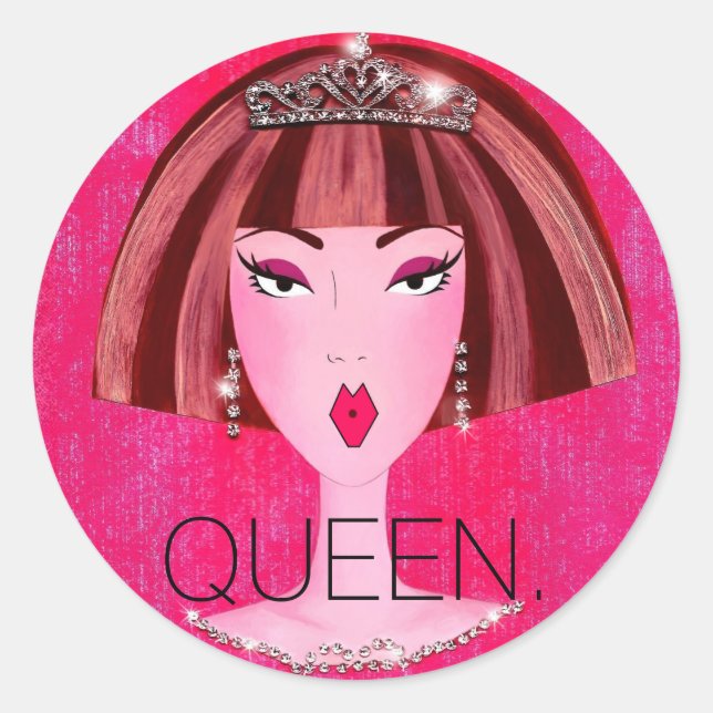 STICKER ROND "REINE." (Devant)