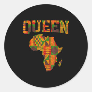 Sticker Rond Reine africaine Art pour femmes filles Tissu Kente