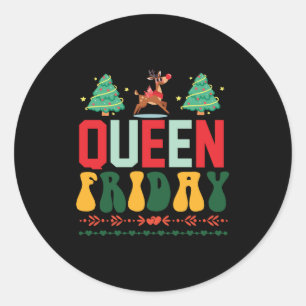 Sticker Rond Reine cadeau de Noël vendredi