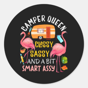 Sticker Rond Reine campeuse Cly Sy intelligente et cool cadeau