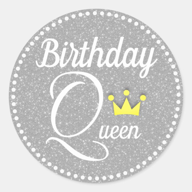 Sticker Rond Reine d'anniversaire (Devant)
