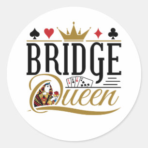 Sticker Rond Reine de bridge