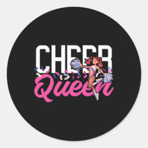 Sticker Rond Reine de Cheer Cheerleading Cheer
